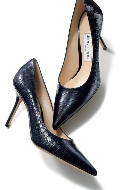 JIMMY CHOO 型押しクロコポインテッドトゥパンプス