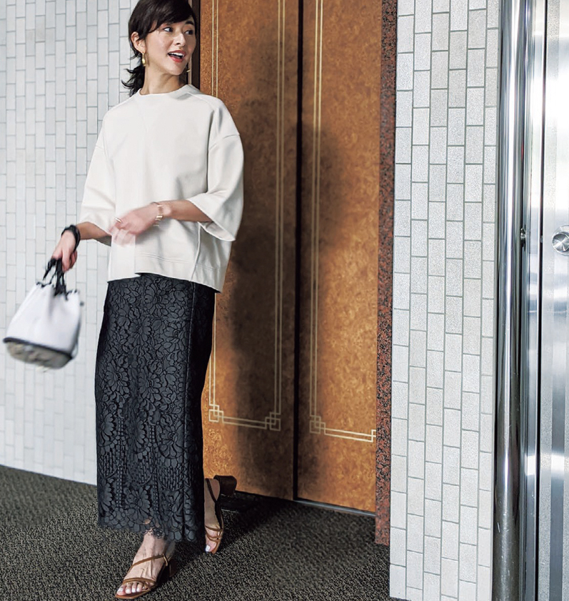 【ebure 】エブール パネルコードレースロングタイトスカート ebure 】エブール パネルコードレースロングタイトスカート