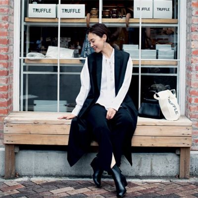 「七五三コーデ」は黒ジレできちんと感＆自分オシャレを両立！