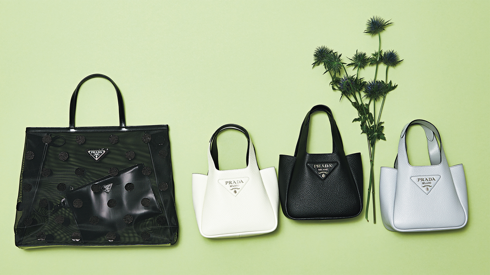 新品】PRADA BEAUTY ライトグリーントートバッグ ＆巾着ポーチ