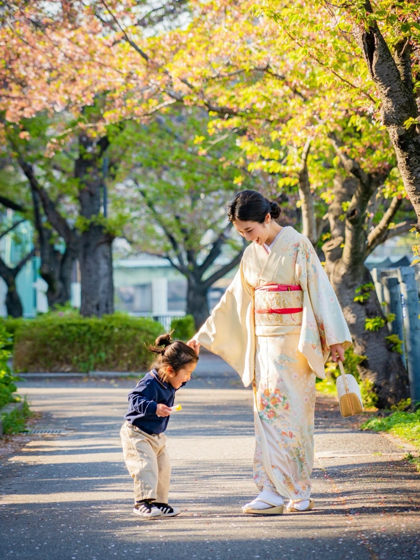 入園式・入学式着物のママ(母親)のロングの髪形(ヘアスタイル)とヘアアレンジ8