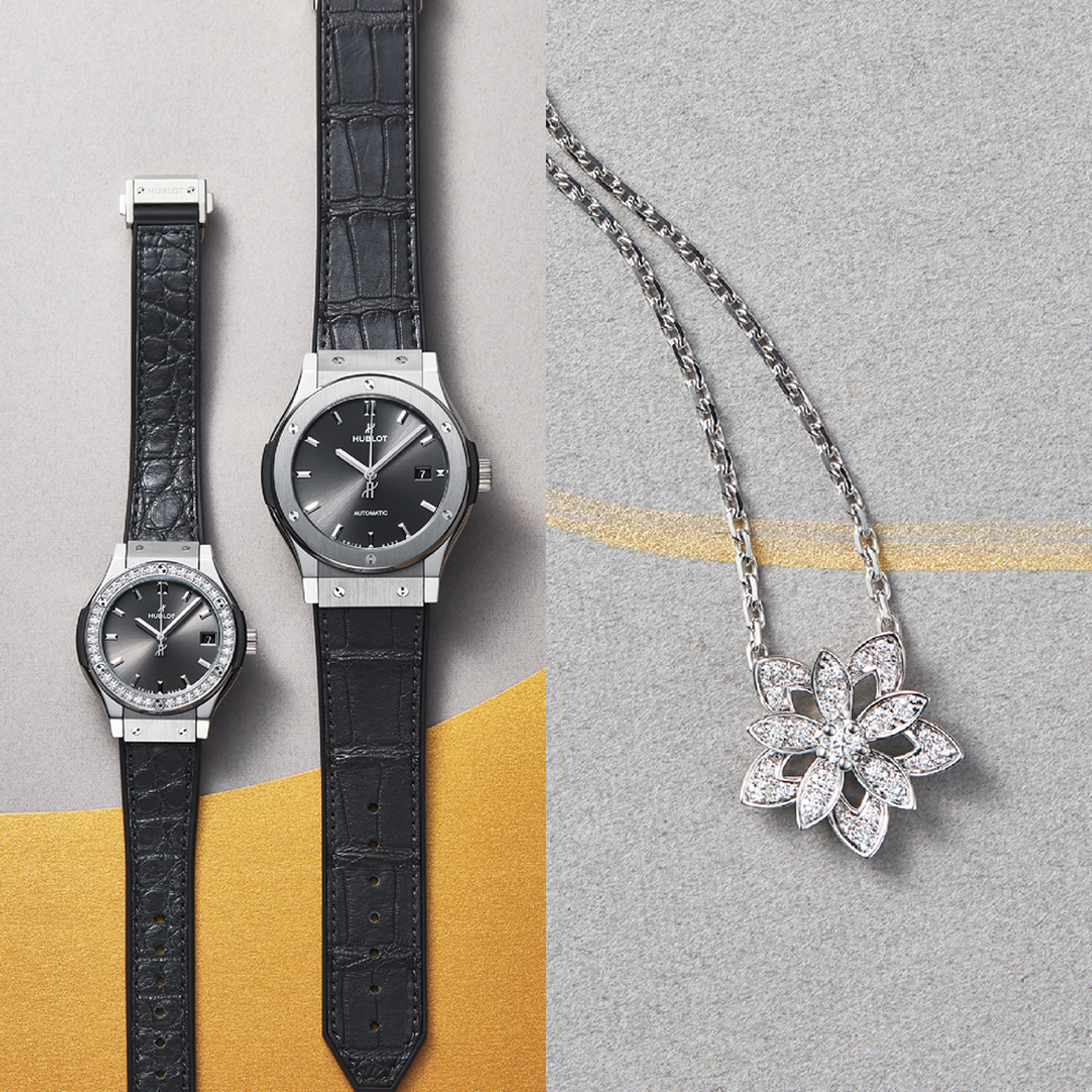 ジュエリーと時計の詰め合わせ 夏だからこそ手もとに華を！ タイプ別ジュエリー×時計の旬コーデ9選