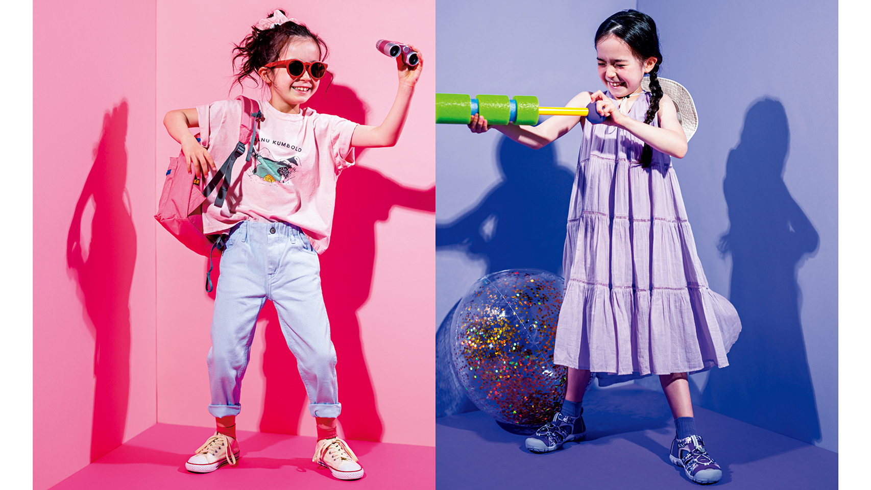 ライムガラスコーデ ベビーピンクフリルコーデ ロマンティックパープルコーデ 子どものピンクとパープルが好き問題】“やりすぎなくらい盛る”が逆に