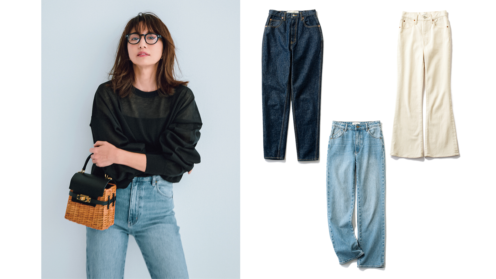 「カジュアルすぎない大人顔」新定番のテーパードデニム　L カジュアルすぎない大人顔」新定番のテーパードデニム（Sサイズ