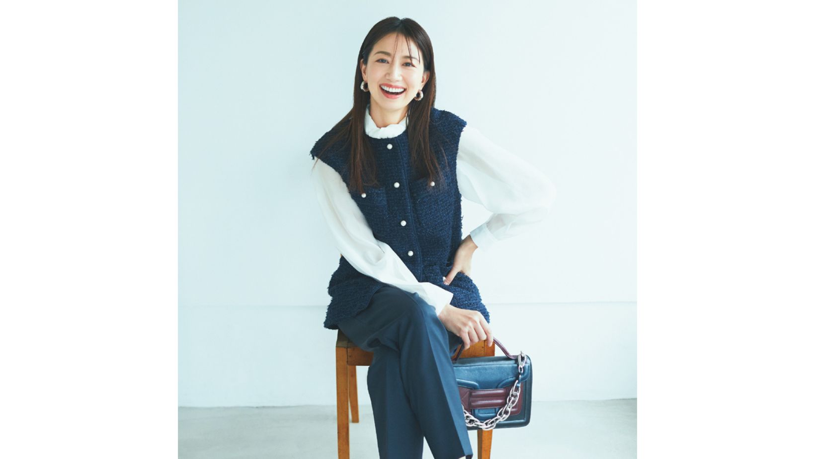 クリーニング済 極美品 ANAYI ツイード ジレ ベスト チェック パール クリーニング済 極美品 ANAYI ツイード ジレ ベスト チェック パール