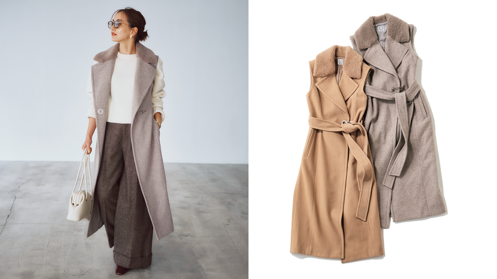 L´AUBE BLANC Sleeveless Coat Dress