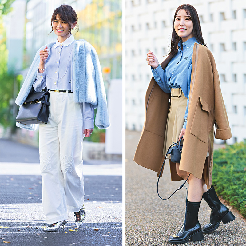 MIU MIU】今どきママは『ブルーシャツ』に夢中！大人の着こなしを拝見