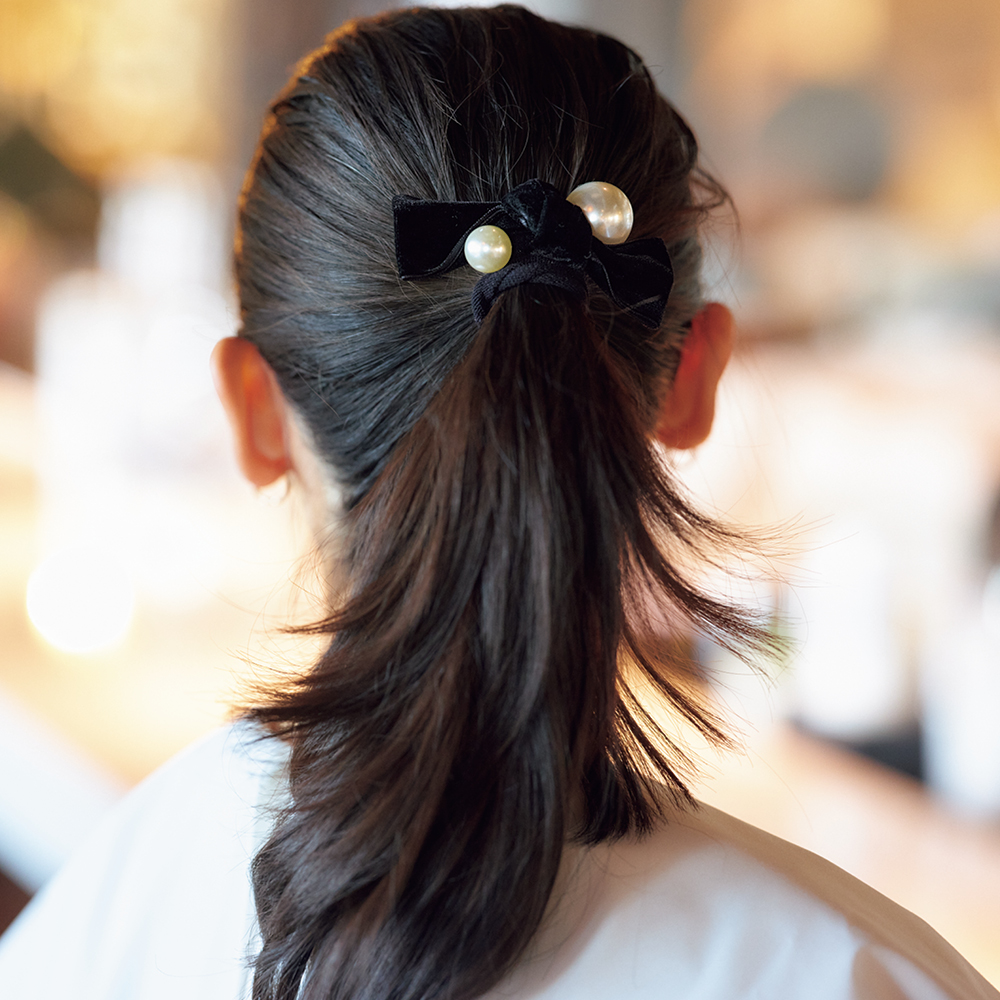 ハレの日のヘア小物】パール付き『映えるヘアゴム』なら簡単にキレイめ