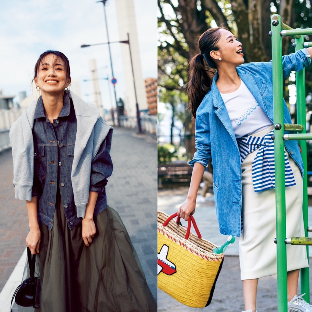 ボトムスを選ばなくて万能すぎる…「デニムジャケット×スカート