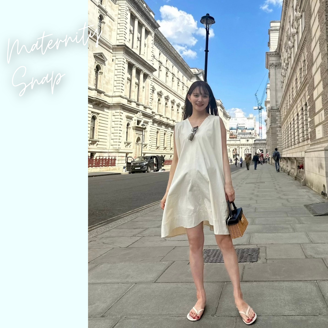 COS コス リネン トロピカル柄 ワンピース マタニティ 34P 白  