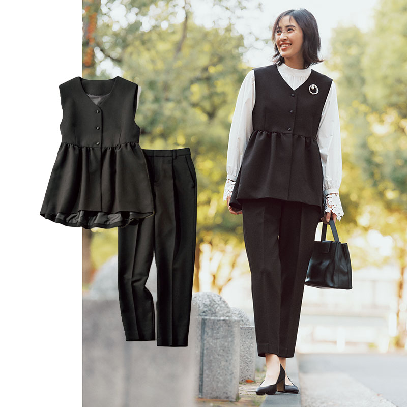 上下で￥16,500】お値段以上の垢抜け「ジレ×パンツセットアップ」は