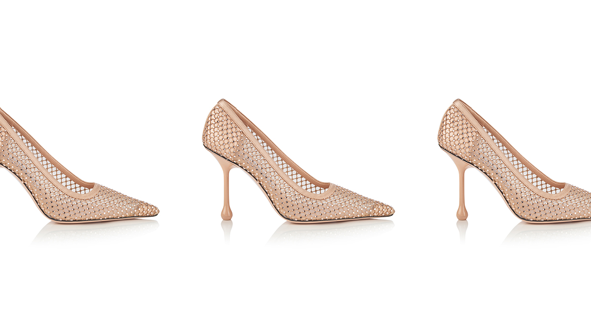◇【JIMMY　CHOO】フロントアクセサリーが素敵なウエッジパンプス美品23㎝ ◇【JIMMYCHOO】フロントアクセサリーが素敵なウエッジパンプス