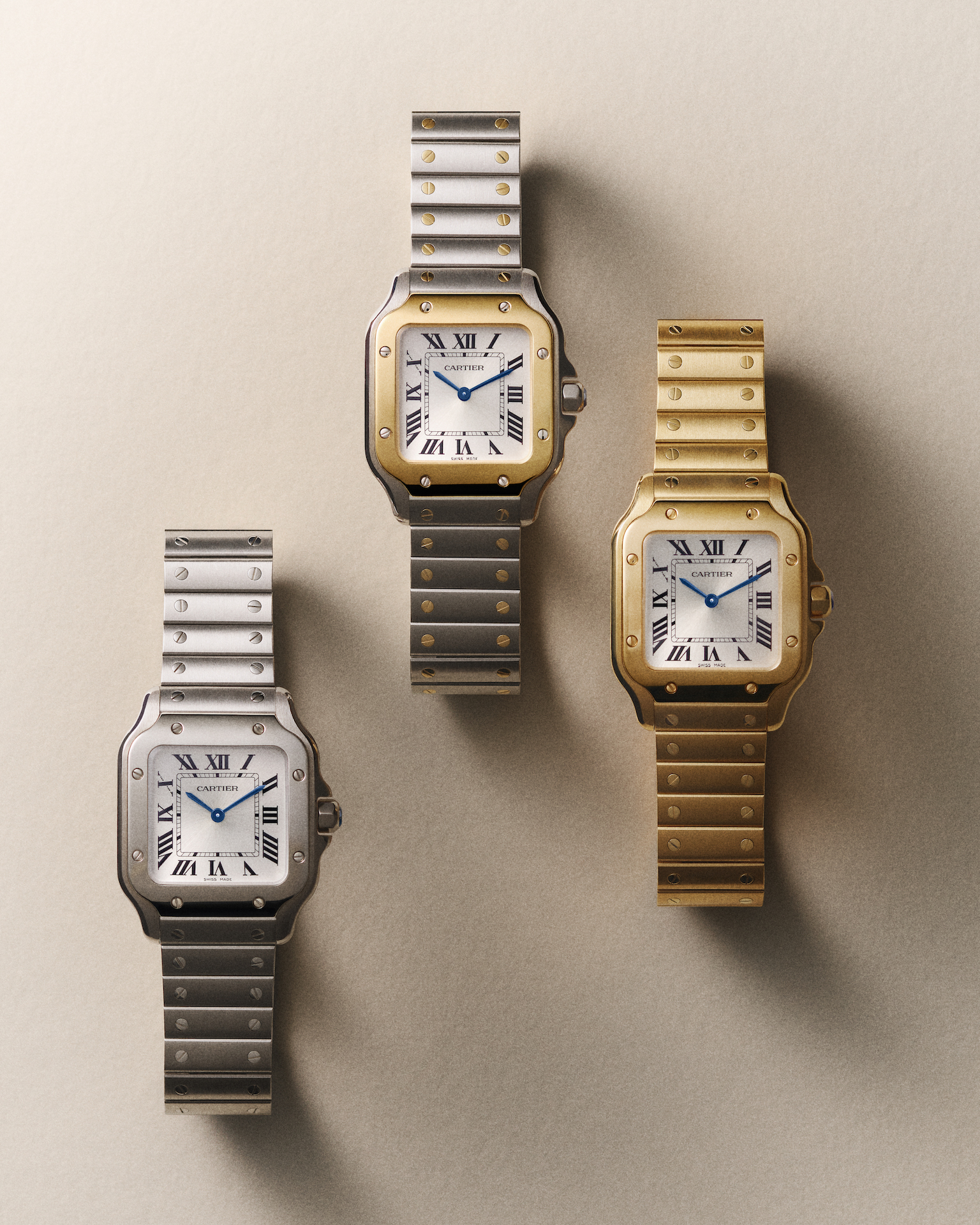 ［未使用］カルティエ CARTIER サントス スモールサイズ YG×SSコマ CARTIER_2025_SANTOS_EDITORIAL_