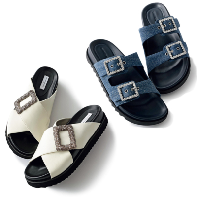 ご近所カジュアルを刷新！サッと履ける『キラキラサンダル』4選