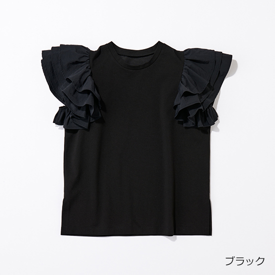 [THREE SQUARE]ラッフルスリーブプルオーバー