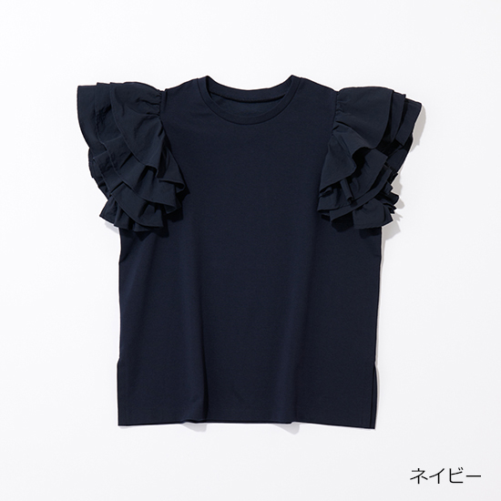 [THREE SQUARE]ラッフルスリーブプルオーバー