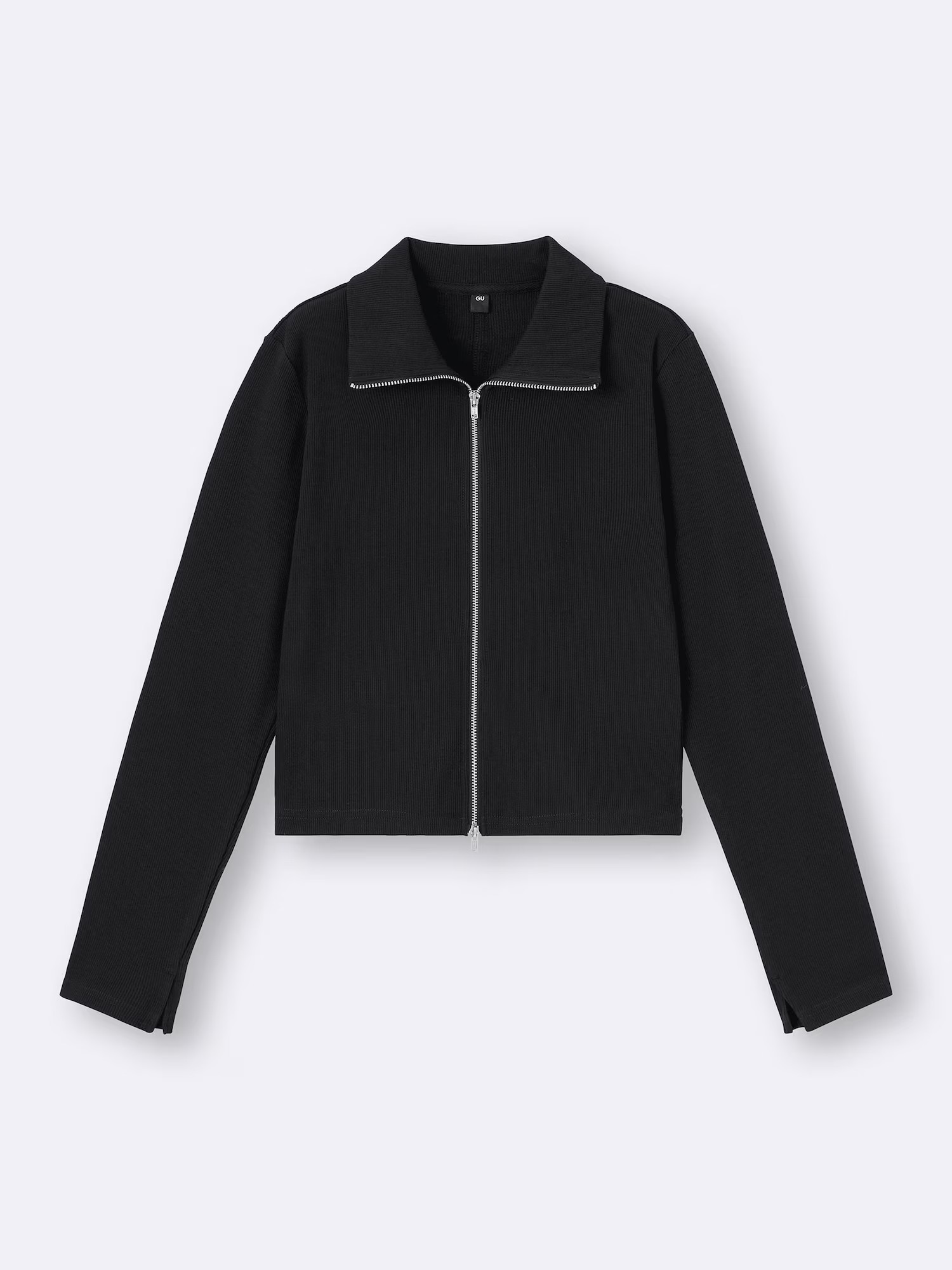 リブダブルジップカーディガン BLACK ¥2,490