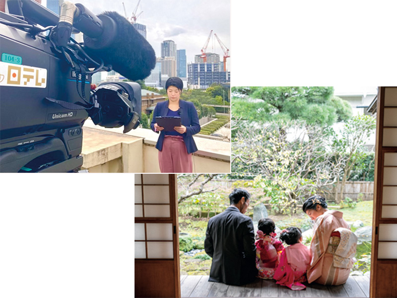 テレビ局勤務のママの仕事の様子と家族写真