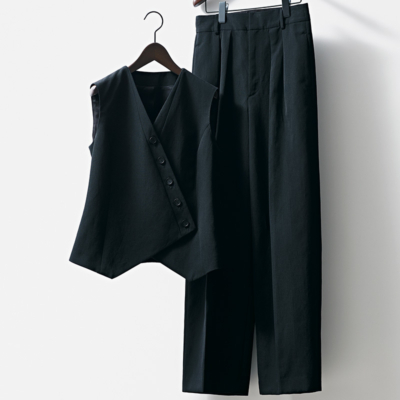 【母業、通勤etc.】”涼しくてもきちんと見え”の最適解は『ジレとパンツのセットアップ』