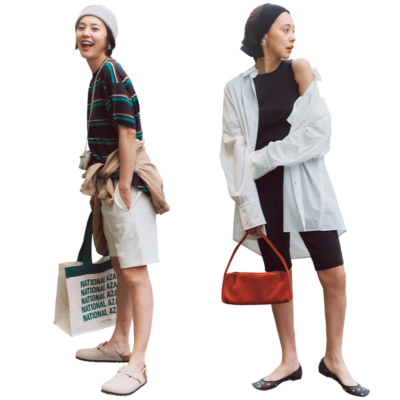 この夏『ハーフパンツ』ママが続々！“涼やかで洒落る”ご近所コーデを更新