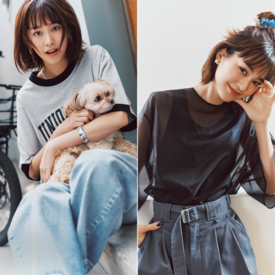 桐谷美玲さん『ママチャリ鬼漕ぎ』の日常オシャレ事情！