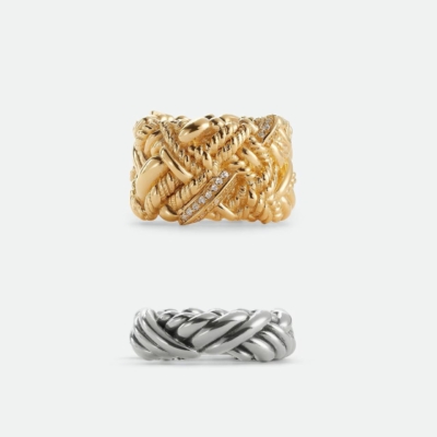 【ボッテガ・ヴェネタ】の「イントレチャート」がジュエリーに！手元のボリュームも素敵