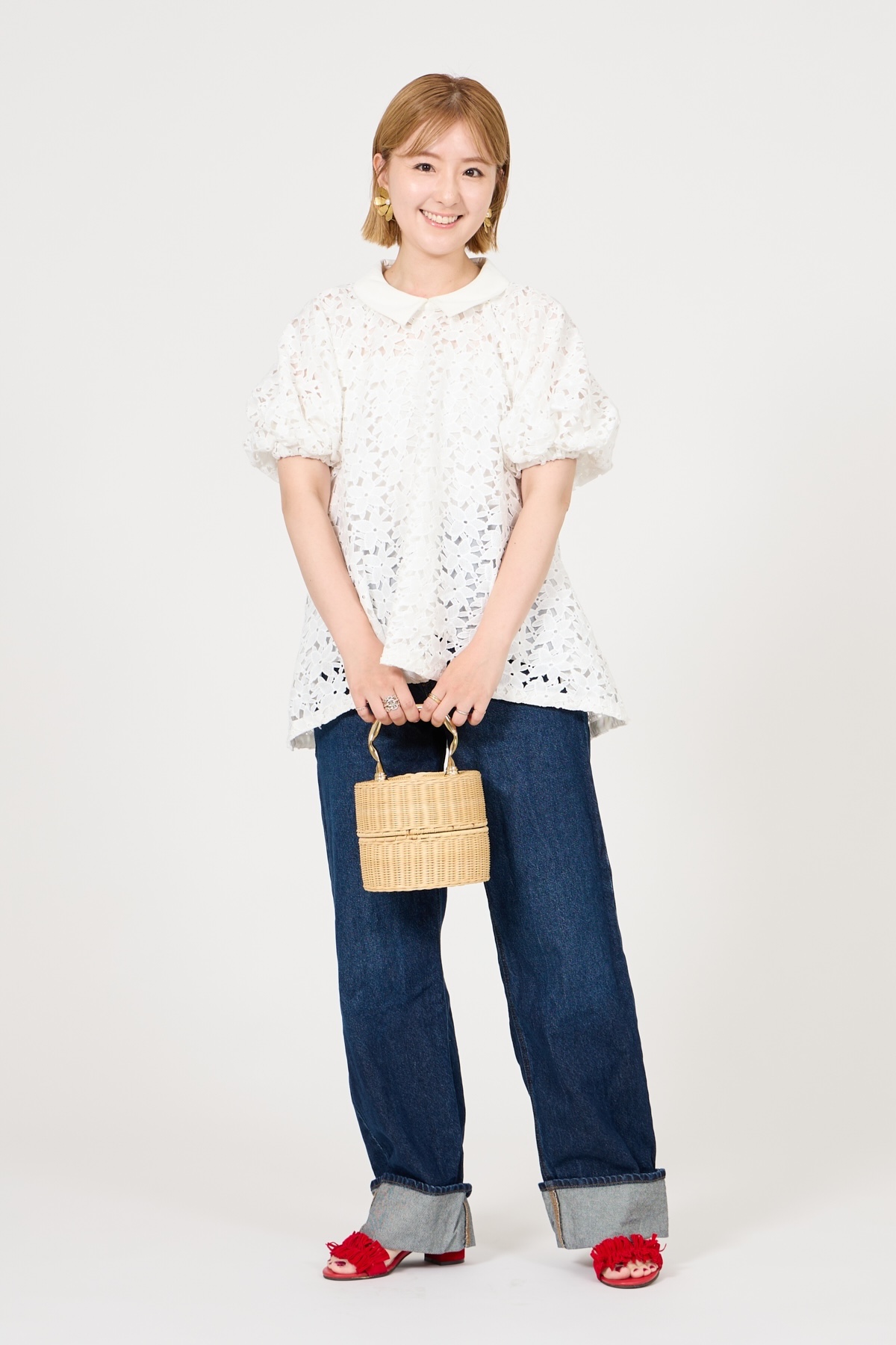 クラウドチームVERY藤原沙由里の[THREE SQUARE]レースブラウス