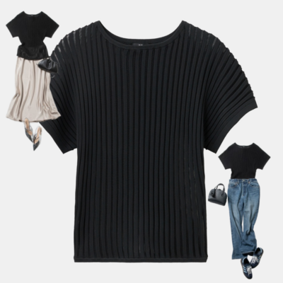 Tシャツ感覚できれいめ！【PLST】シアーリブニットで着回してみた