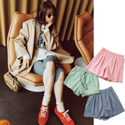 端境期に【オーバーサイズの羽織り×短丈ボトムス】が好バランス！