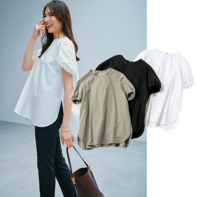 猛暑でも快適！大人の『甘袖ブラウス』はコクーンシルエットがポイント