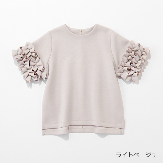[THREE SQUARE]フリルスリーブプルオーバー