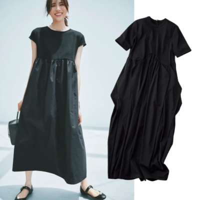 二の腕カバーに黒・紺【袖付きワンピース】細見えする選び方のコツは？