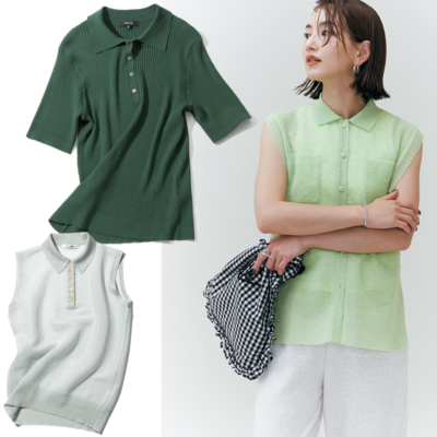 Tシャツより秋っぽい【最旬ポロニット】5選！端境期のキレイ見えに重宝