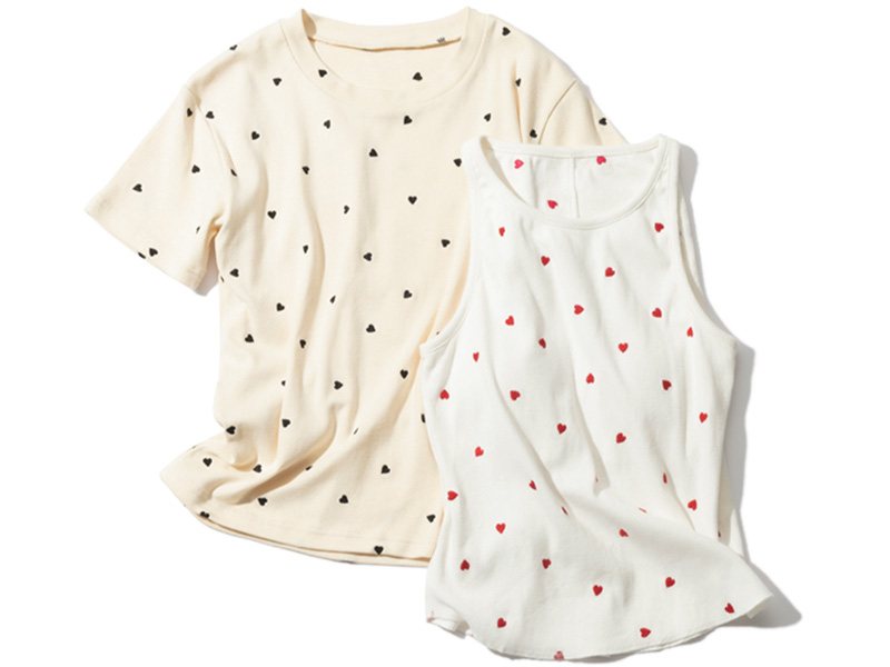 シールームリンのハート刺繍のTシャツとタンク