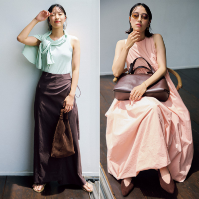 夏後半は『ブラウン×キレイ色』でオシャレ更新！大人っぽコーデ3選