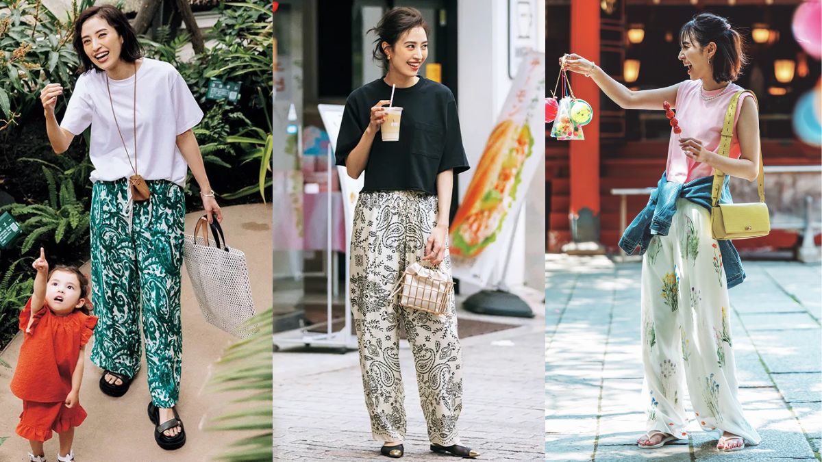 Tシャツのまま華やか！【柄パンツ】の楽ちん上品コーデ8選 | VERY