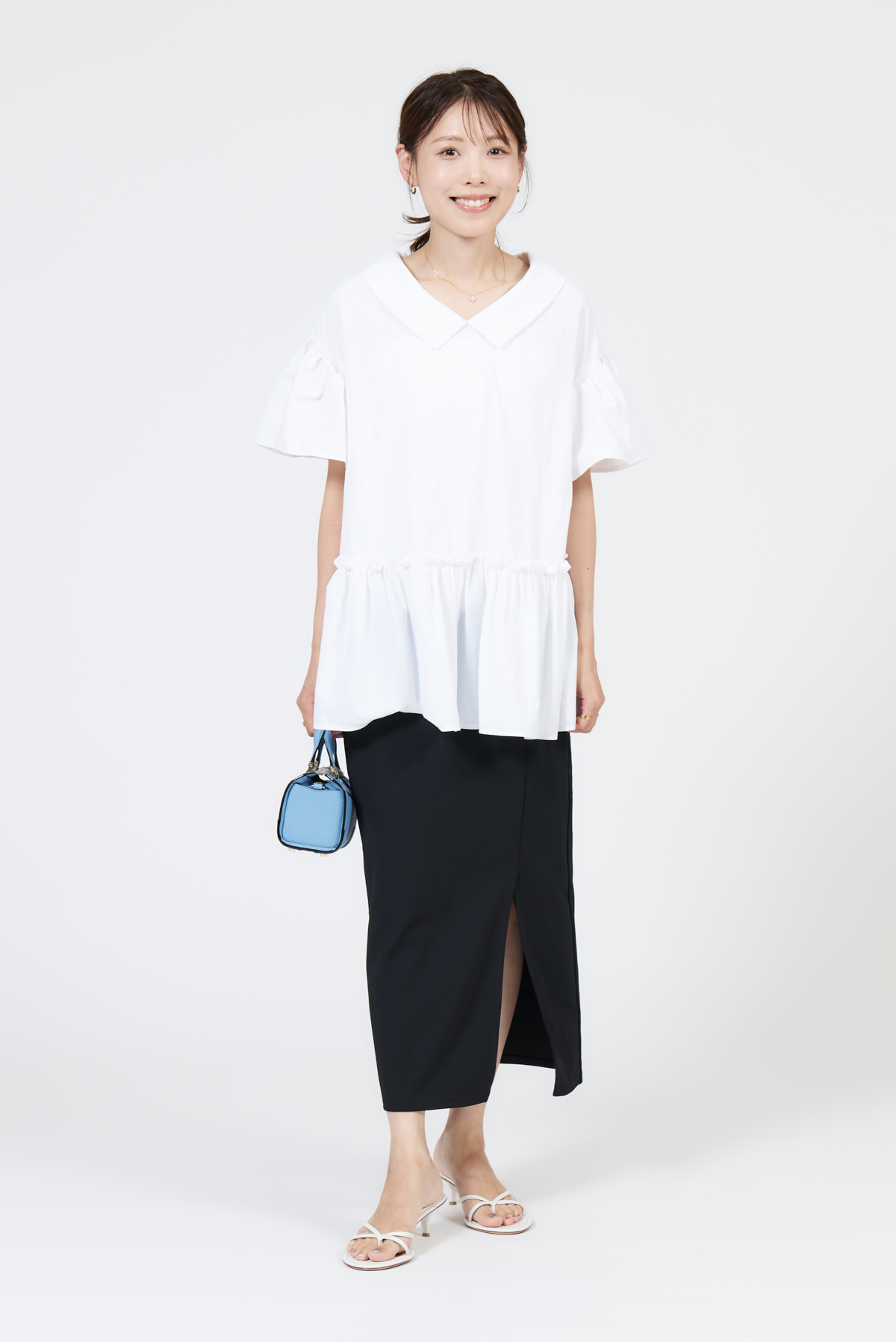 クラウドチームVERY細川美沙都の[THREE SQUARE]2WAYタフタブラウスコーデ