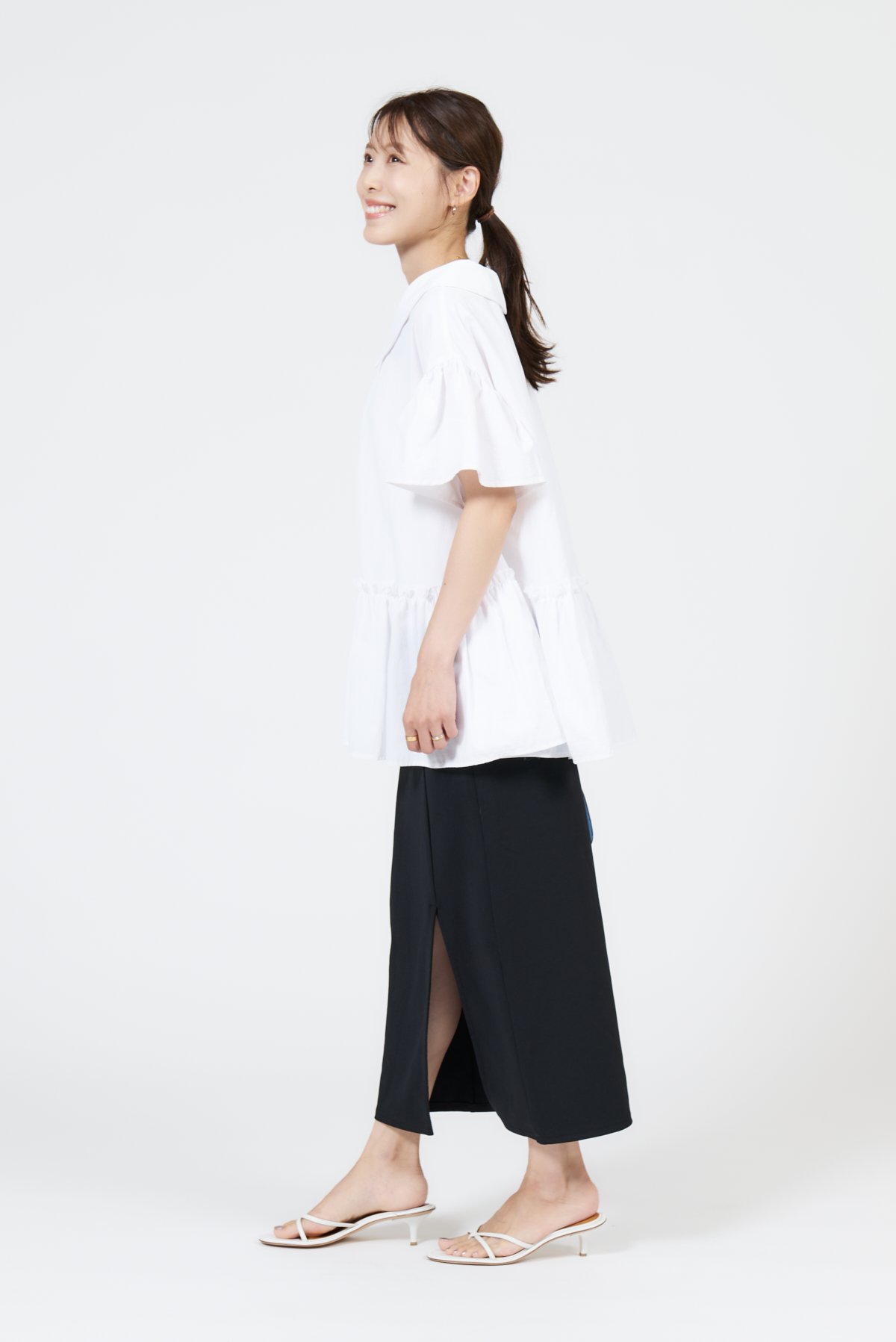 クラウドチームVERY細川美沙都の[THREE SQUARE]2WAYタフタブラウスコーデ