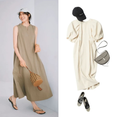 【キャップ】×【シンプルワンピ】が洒落見えする！キレイめコーデ5選