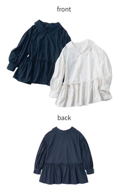 2WAYタフタロングスリーブブラウス