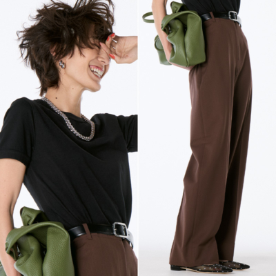 秋顔【キレイめパンツ】は黒より“ブラウン”で洒落る！冬まで穿ける一本って？