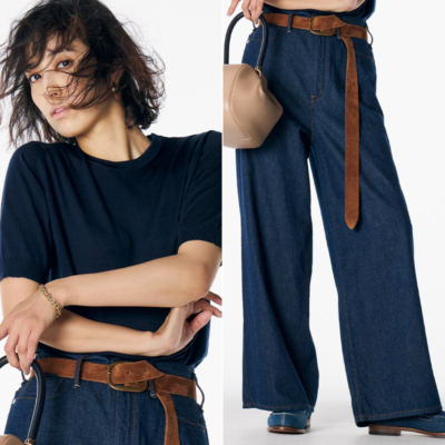 今季は【薄軽デニム】が冬まで着回せる！小物使いにも注目