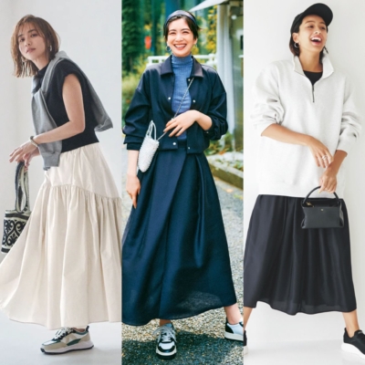 【運動会】カジュアル苦手ママは「スカート」で！キレイめ簡単コーデ8選