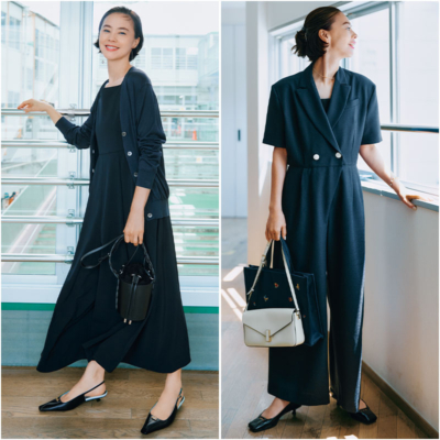 キレイめ『オールインワン』は“ネイビー”が万能！洗練コーデのコツ4選