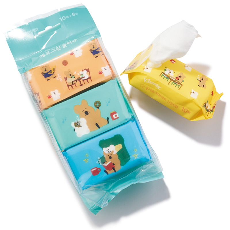 可愛いパッケージのポケットウエットティッシュ