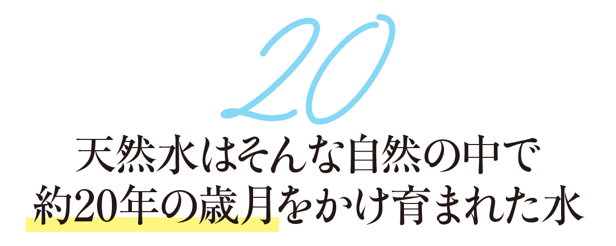 20-天然水はそんな自然の中で約20年の歳月をかけ育まれた水
