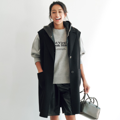 ママの万能アウターに『ジレ』人気が継続中！気温やシーンで着こなし自在