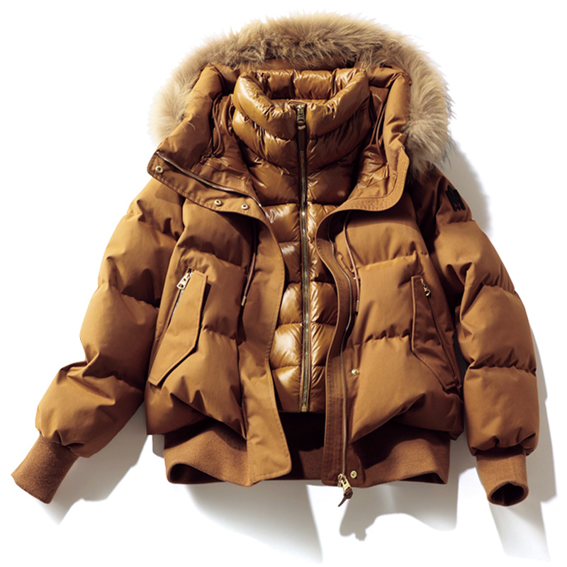 マッカージュのキャメルダウンジャケット