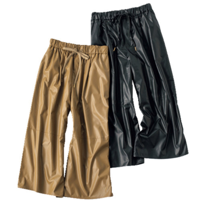 今年っぽい【レザーパンツ】は美脚・ラク・着心地◎！ウエストゴムで30代も快適