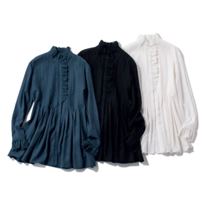 大ヒット【フリルブラウス】でお腹&お尻をカバー！30代秋の着やせコーデ